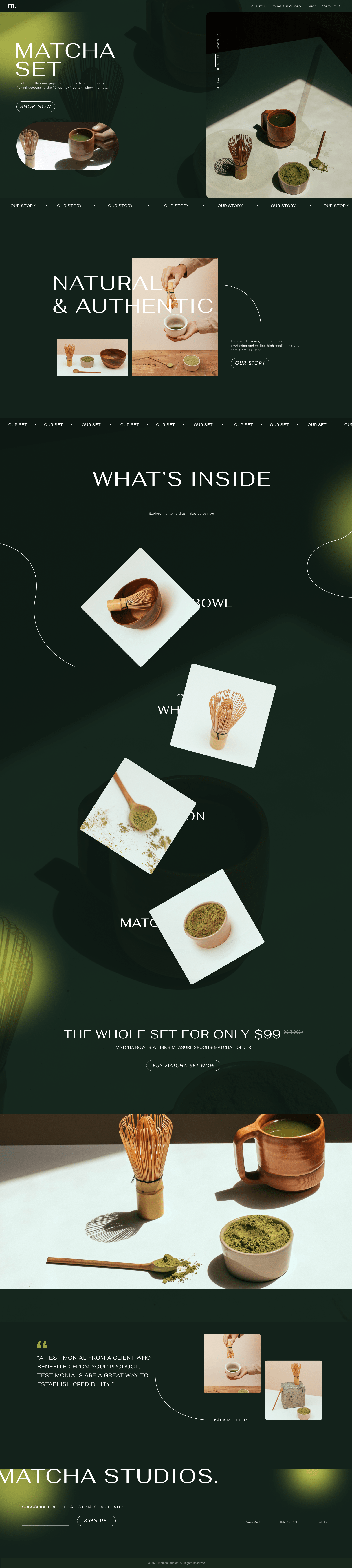 Matcha Shop One Pager Selling